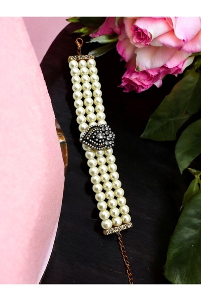 FUYA JEWELLERY Elmas Montür Damla İnci Bileklik