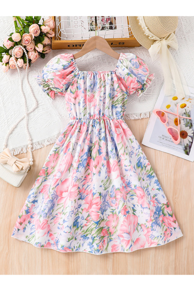 Take Two By Styli Multi Floral Print A-Line Dress