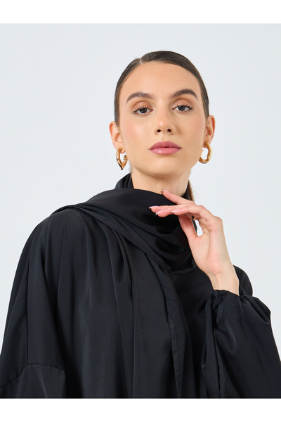 Take Two By Styli Solid Long Sleeve Hooded Pocket Detail Abaya