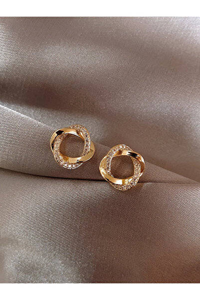 Take Two By Styli Embellished Twist Circle Earrings