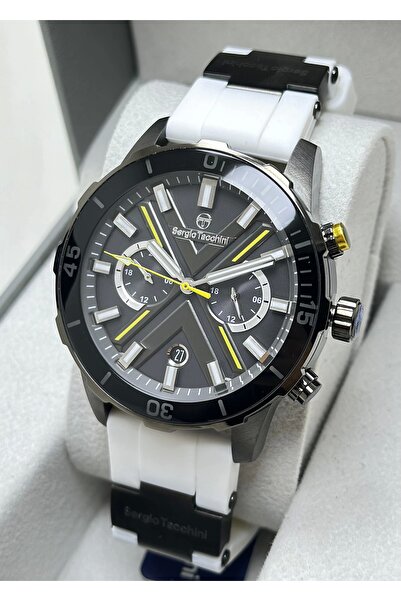 Sergio Tacchini ساعة يد رجالية بحزام سيليكون