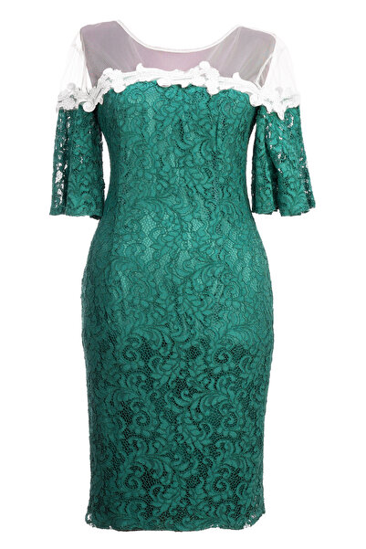 FARA Girls' dress, green lace
