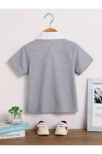 Take Two By Styli Boys Grey Collared 2in1 Style Shirt