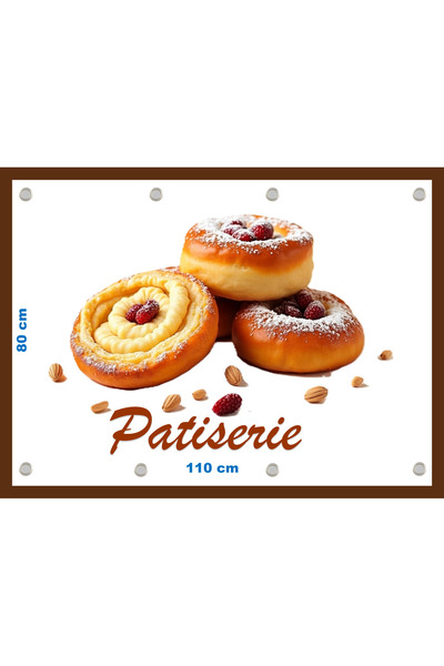 OEM Banner "Patiserie" cu capse si clipsuri dimensiune 80x110 cm