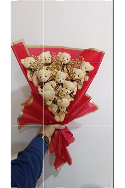 Merveparti Sevgiliye - Arkadasa - Ese Yilbasi Hediyesi Yılbaşı Temalı Ayıcık Buketi