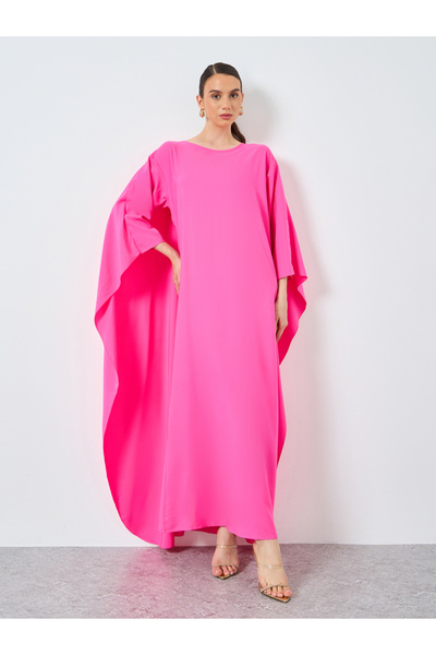 Take Two By Styli Solid Batwing Sleeve Maxi Kaftan