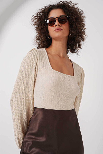 Bigdart Long Sleeve Cream Women's Blouse O442