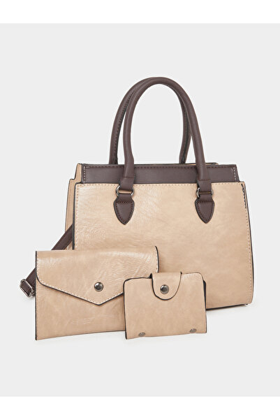 Take Two By Styli حقيبة يد بمقبضين من جلد التمساح مع مجموعة محفظة