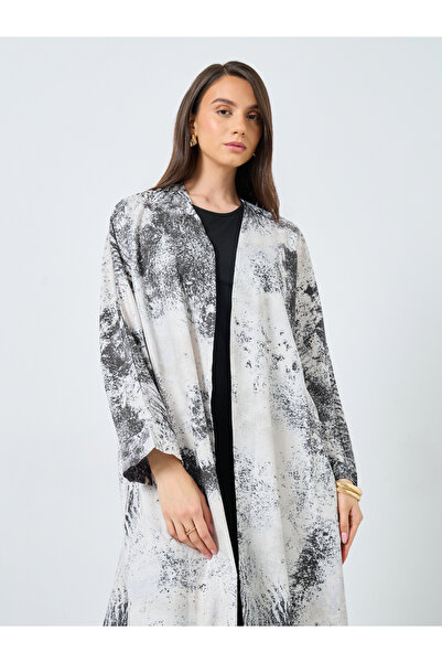 Take Two By Styli Leopard Print Open Front Abaya