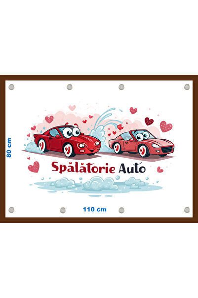 OEM Banner "Spalatorie Auto" cu capse si clipsuri 80x110 cm