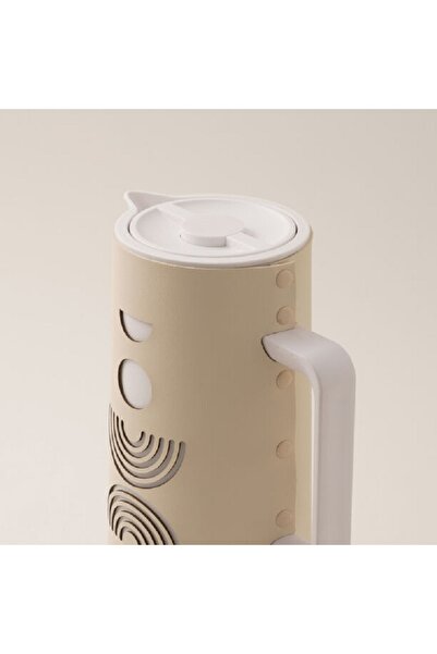 Dallaty Leather vacuum flask 1L white