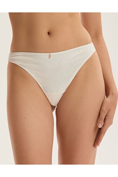 ESOTIQ Women's Thong Panties G-String Polyamide Patterned Design & Golden Pendant | Charm