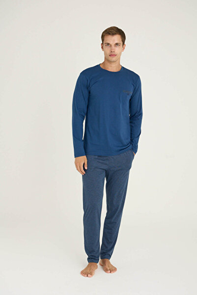 KLY Men's O-Neck Pajama Set Comfortable Sleepwear