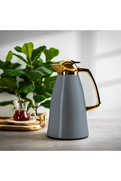 Dallaty vacuum flask chrome and grey 1L