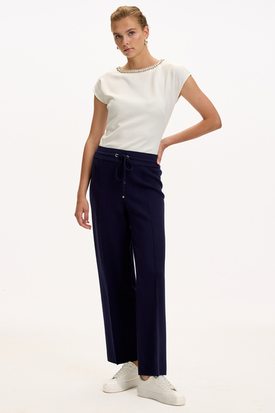Exquise Lace-Up Regular Knitwear Pants