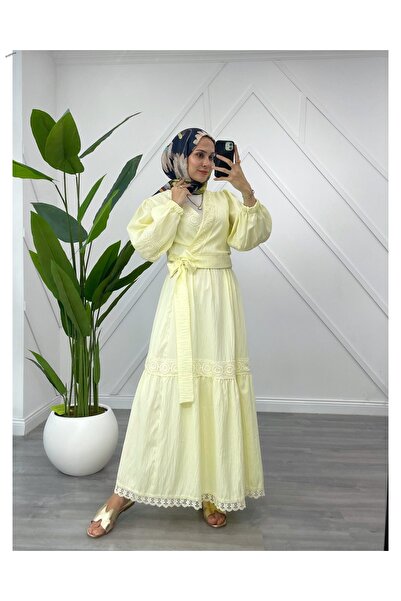 YEDİLALE Fisto Embroidered Waist-Tie Shirt Skirt Dual Set [36-44 Size Range]