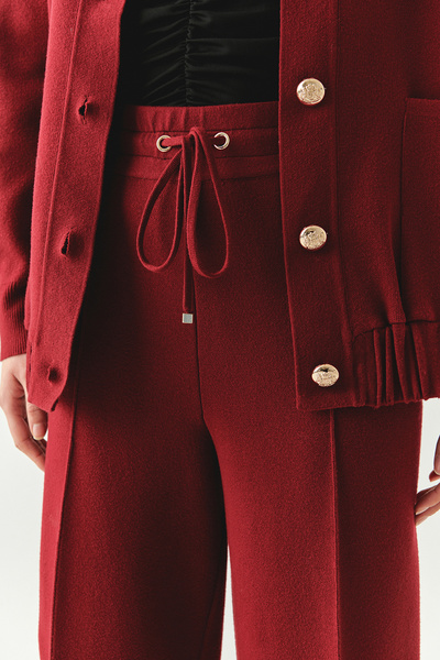 Exquise Lace-Up Regular Knitwear Pants