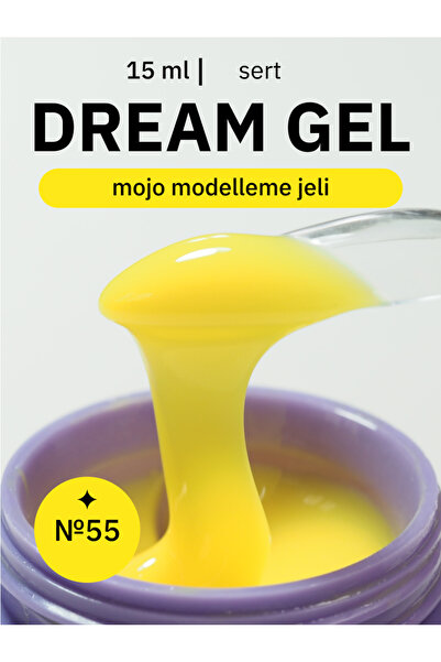 MOJO Tırnak Jeli Dream Gel 55 Sarı Tırnak Uzatma ve Modelaj Jeli, 15 ml