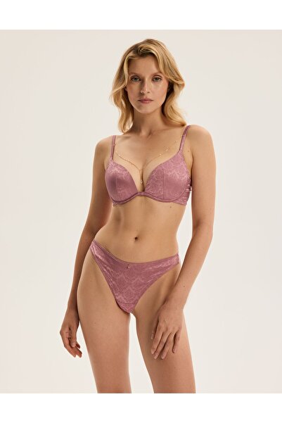 ESOTIQ Women's Thong Panties G-String Polyamide Patterned Design & Golden Pendant | Charm