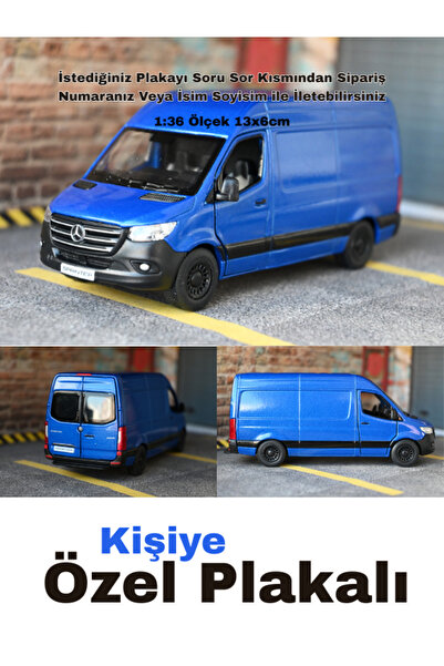 bebeym Mercedes Sprinter Metal Oyuncak Araba Kişiye Özel Plakalı