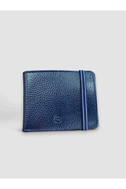 BY NAPPA Men's Genuine Leather Wallet 01501 Navy Blue