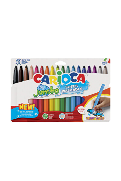 ileri grup أقلام تلوين كاريوكا جامبو سوبر قابلة للغسل، 18 قطعة