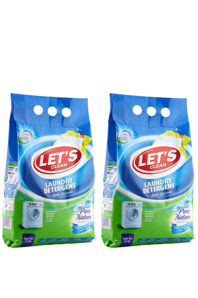 Let's Clean Laundry Detergent Powder For Automatic Pure Nature 1.5kg Pack of 2