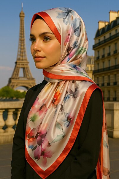 VIEN POLO Şal din bumbac cu model de trandafiri