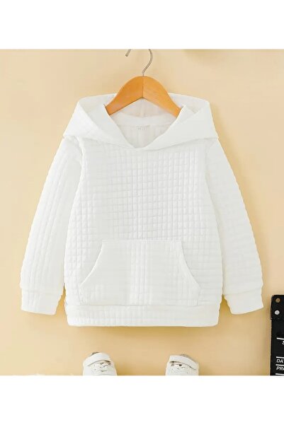 shop Hanorac alb cu model personalizat și buzunare