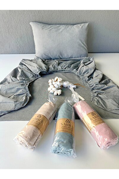 sarra Natural 100X200 Single Bed Sheet Set - Anthracite