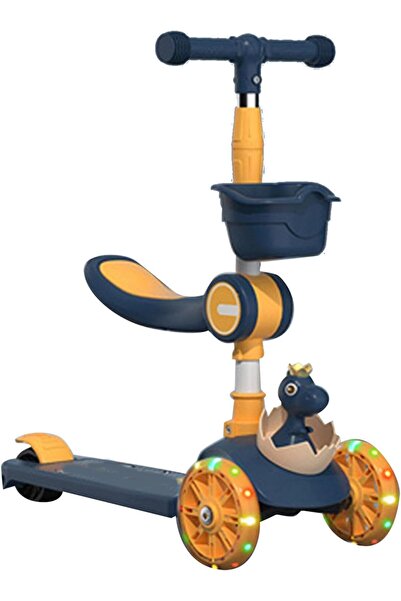 Türkiye سكوتر قابل للطي 3 في 1 للأطفال، سكوتر ركل بثلاث عجلات، مقود قابل لتعد...