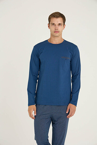 KLY Men's O-Neck Pajama Set Comfortable Sleepwear