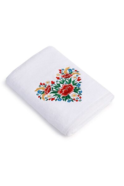 H Hotel Supplier Prosop de Baie Brodat, Hotel Supplier, bumbac 100%, Alb, 70x...