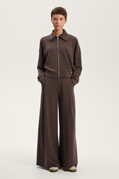 Oysho Striped boxy jacket with back pleat and soft-touch modal