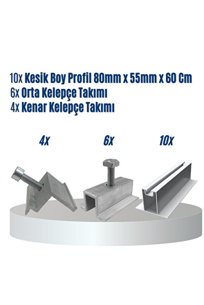 Tommatech 4 Panelli Trapez - Sandviç - Ahşap Çatı Üzeri Solar Montaj Seti