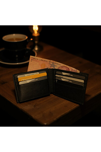 BY NAPPA Men's Genuine Leather Wallet 01729 Black