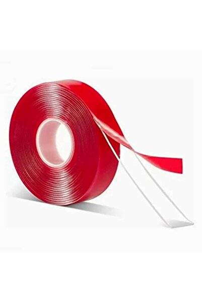 Genel Markalar Çift taraflı silikonlu bant şeffaf kırmızı Vhb montaj bandı