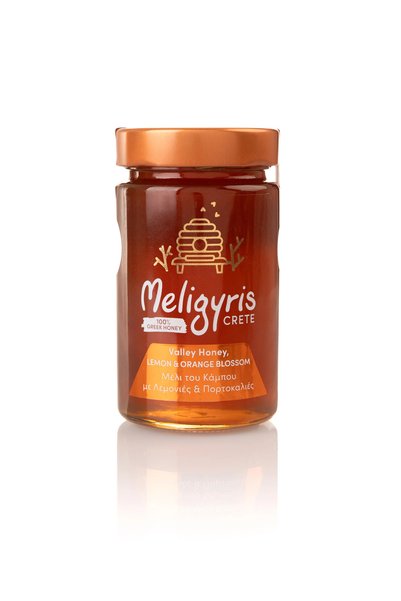 Meligyris Miere Premium din Valea Cretei, Lămâie și Flori de Portocal, 270 g,...