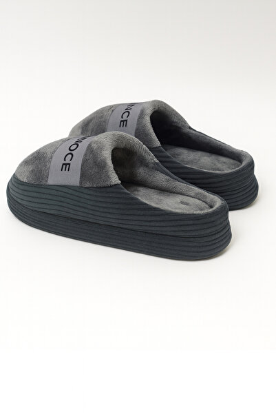 Beyond Gri Kadın Kadife Gondol Terlik BYNDKDF03