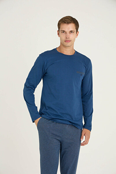 KLY Men's O-Neck Pajama Set Comfortable Sleepwear