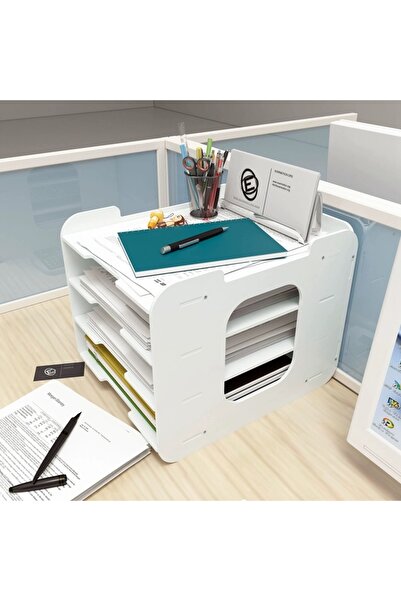 eR D L Document holder with 4 shelves, white,