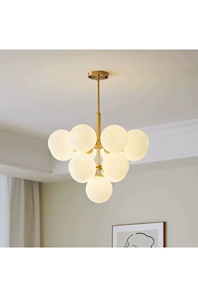 RFAN Candelabru, Model 5071-13, Cu Abajururi, 13 X E27, Auriu/Alb