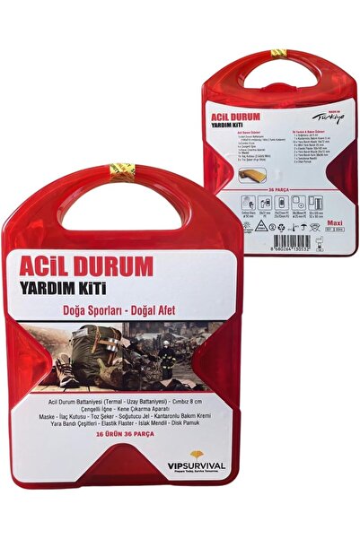 4s Acil Durum Yardım Kiti, 36 Parça, Doğa Sporları ve Doğal Afet için İlk Yardım Seti