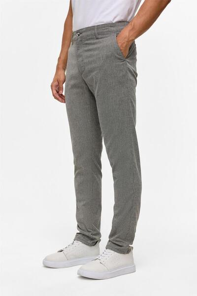 SÜVARİ Siyah Slim Armürlü Kanvas Pantolon