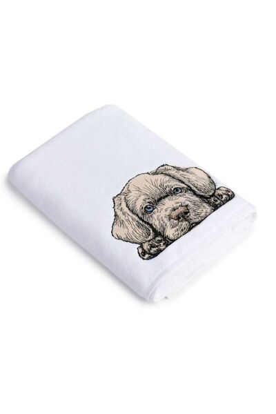 H Hotel Supplier Prosop de Baie Brodat, Hotel Supplier, bumbac 100%, Alb, 70x...