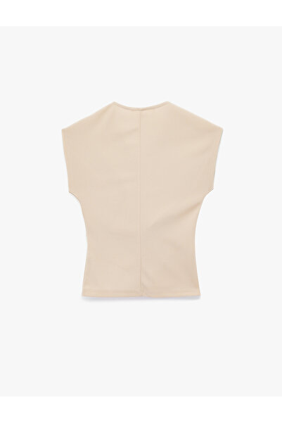 Koton Crepe Fabric Double Breasted Knot Detailed Sleeveless Blouse