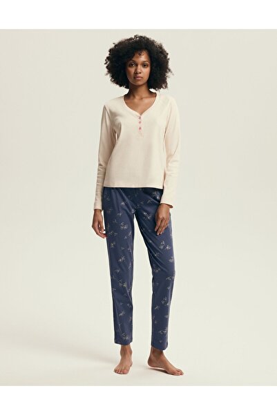 Henderson Pijamale clasice pentru femei cu model floral, culori elegante și croială stilată | Delanie
