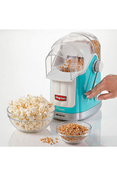 ARIETE Party Time 2.0 Hot Air Popcorn Maker 2958/01, 1100W, 600 g, Pulse-Clean, Turquoise