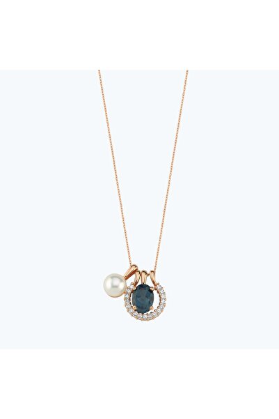 Altınbaş Pırlanta Safir Oval Kolye