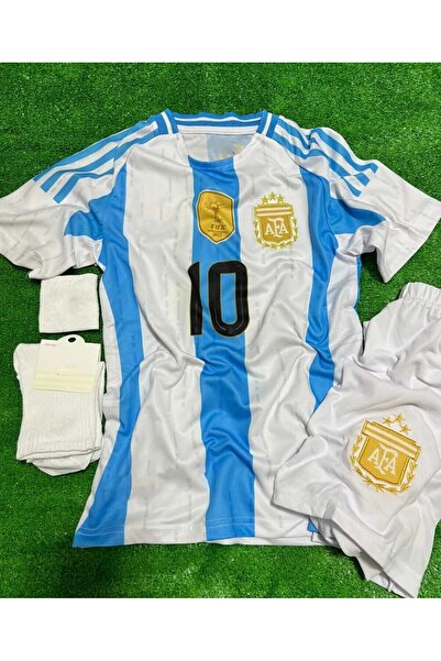 Forma arjantin messi 2024/25 yeni sezon çocuk çubuklu forması 4lü set